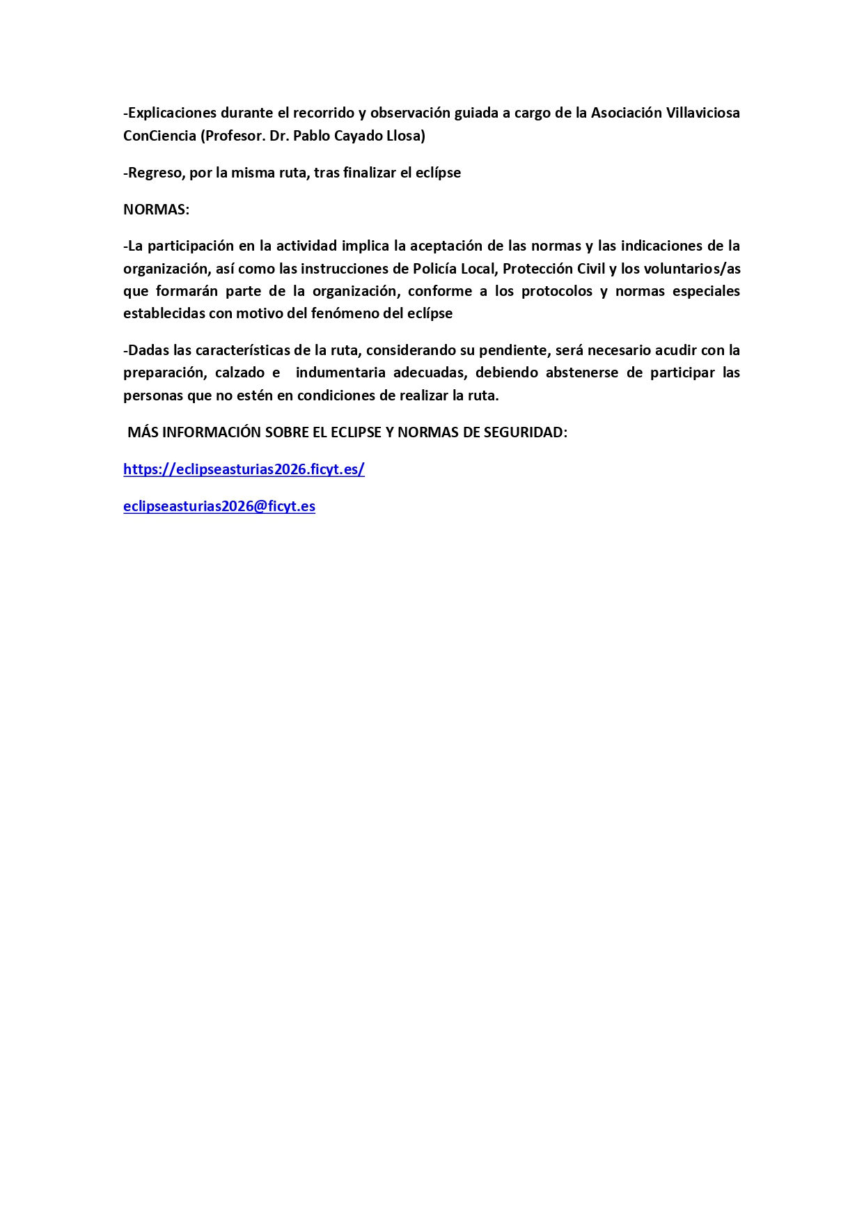 ruta cubera eclipse